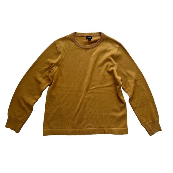 J Crew Crewneck Knit Sweater Cotton Golden Brown ( M )